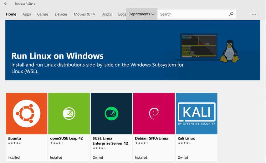 Windows 10 wsl