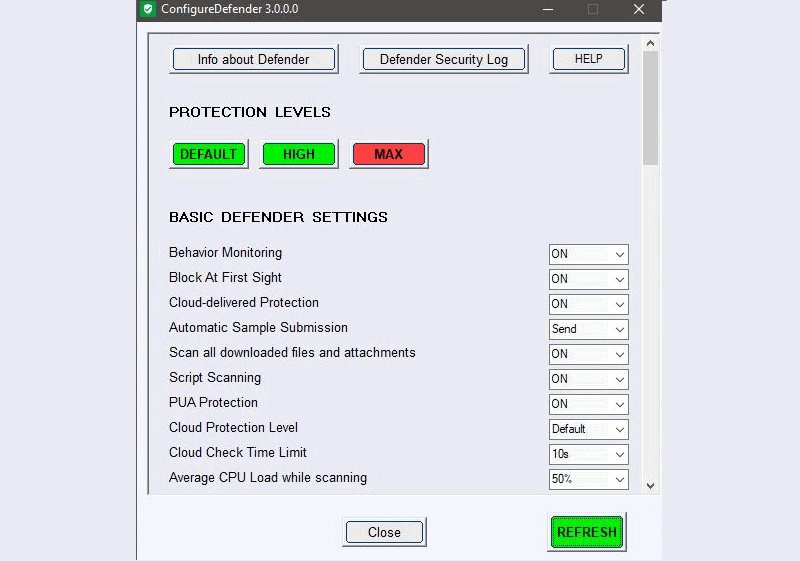 ConfigureDefender Windows Defender