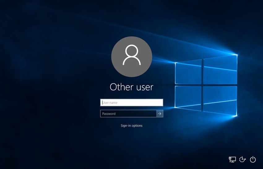 windows 10 login screen