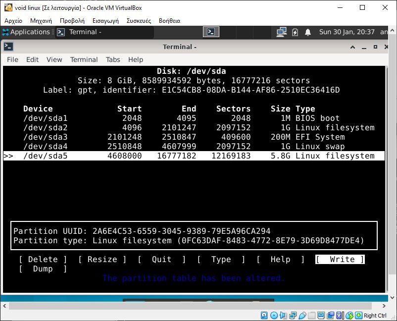 void linux bios 1