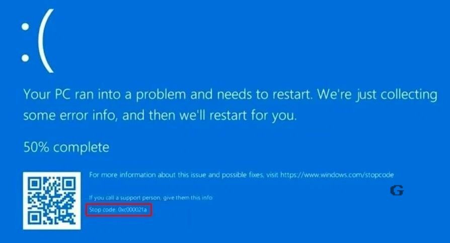 windows stop code bsod screen