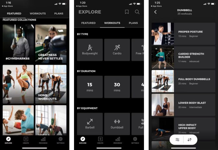 gymshark training fitness app