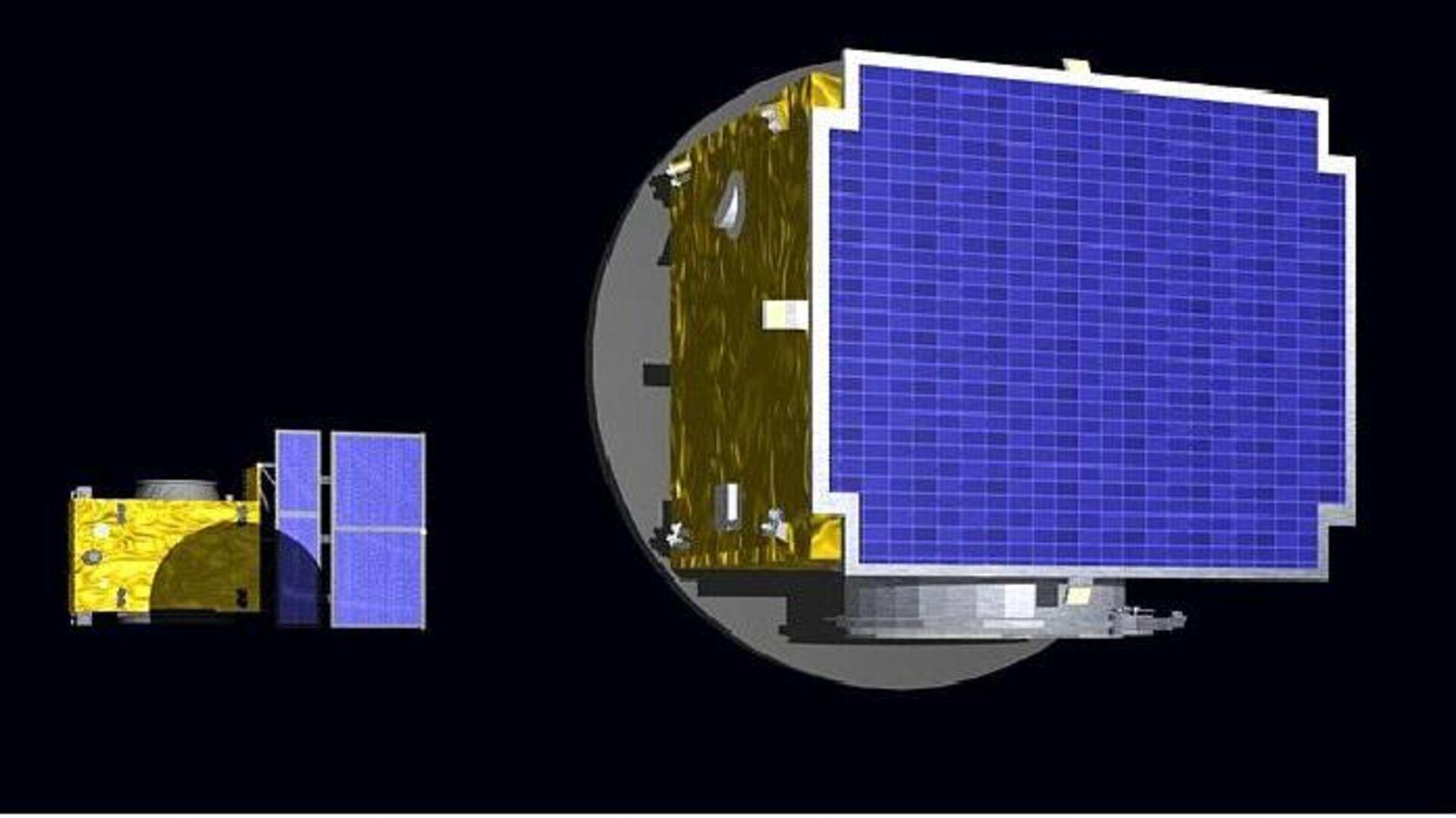 proba 3 casting a shadow across space pillars