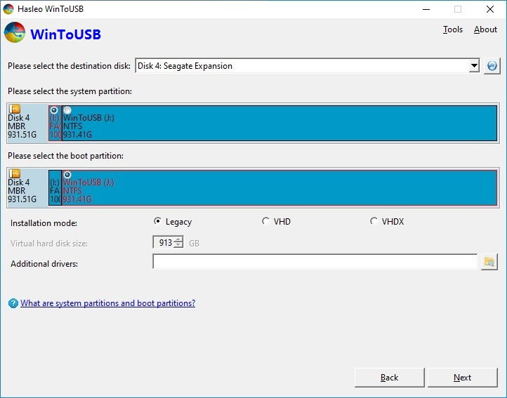 select system and boot partition jpg